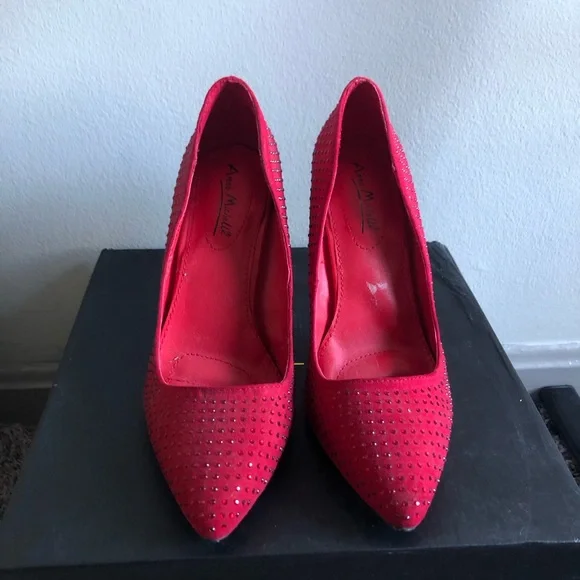 Studded Red Heels - Picture 5 of 8